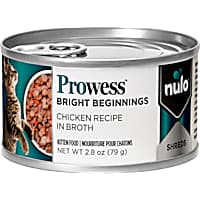 Nulo Prowess Bright Beginnings for Kittens Chicken Shreds in Broth Cat Food