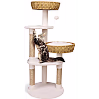 EveryYay Rattan All-in-One 4-Level Cat Tree