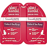 WholeHearted Grain-Free Chicken & Tuna Recipe in Gravy Craveable Cuts Cat Food Split Cups