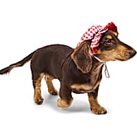YOULY Red & White Gingham Pet Bucket Hat