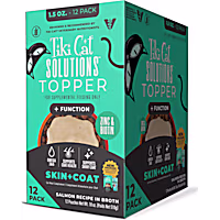 Tiki Cat Solutions Topper Multipack, Skin Coat, Salmon Recipe in Broth Cat Food