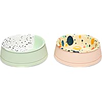 EveryYay Assorted Silicone Base with Stainless Steel Insert Cat Bowl