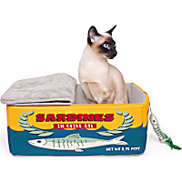 EveryYay Sardine Tin Novelty Hooded Cat Bed