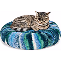 EveryYay Round Bolster Striped Cat Bed