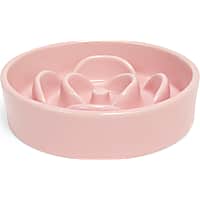 EveryYay Pink Rose Ceramic Slowfeeder Dog Bowl