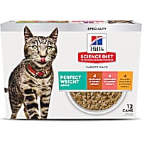 Hill's Science Diet Chicken, Turkey & Salmon Medleys Adult Perfect Weight Wet Cat Food Variety Pack