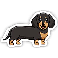 Blank Tag Stickers Black Short Hair Daschsund Vinyl Sticker