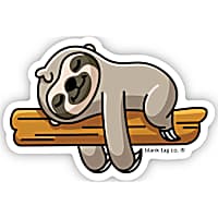 Blank Tag Stickers Sloth Vinyl Sticker