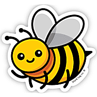 Blank Tag Stickers Bumble Bee Vinyl Sticker