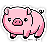 Blank Tag Stickers Piggy Vinyl Sticker