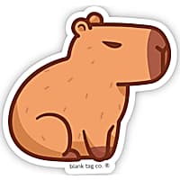 Blank Tag Stickers Capybara Vinyl Sticker