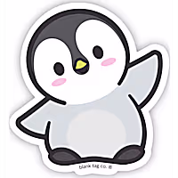 Blank Tag Stickers Penguin Vinyl Sticker