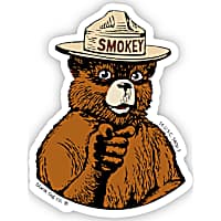Blank Tag Stickers Pointing Smokey Bear Vinyl Sticker