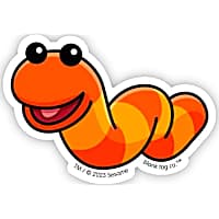 Blank Tag Stickers Slimey the Worm Vinyl Sticker