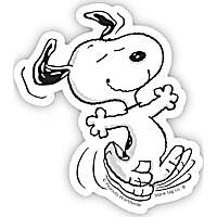 Blank Tag Stickers Dancing Snoopy Vinyl Sticker