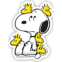 Blank Tag Stickers Overwhelmed Snoopy Vinyl Sticker