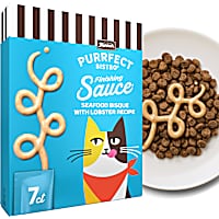 Merrick Purrfect Bistro Seafood Bisque with Lobster Recipe Sauce Wet Cat Treats for Snacking or Food Topper