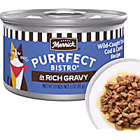 Merrick Purrfect Bistro Wild Caught Tuna, Cod and Carrot Recipe in Gravy, High Protein Natural Wet Cat Food