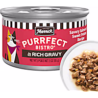 Merrick Purrfect Bistro Savory Salmon and Sweet Potato Recipe in Gravy, High Protein Adult Natural Wet Cat Food
