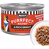 Merrick Purrfect Bistro Stewed Chicken, Beef and Carrot Recipe in Gravy, High Protein Natural Wet Cat Food