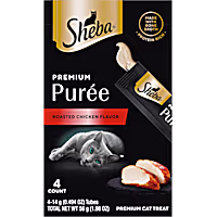 Sheba Premium Puree Lickable Roasted Chicken Flavor Cat Treats