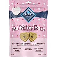 Blue Buffalo Baked with Oatmeal & Cinnamon Be Mine Bars Heart-Shaped Natural Valentine's Crunchy Dog Treats