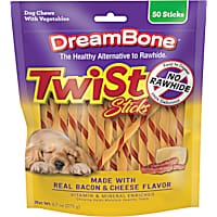 DreamBone Made with Real Bacon and Cheese Twist Sticks Dog Chews