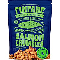 Finfare Freeze Dried Smoked Salmon Crumbles and Topper, Crafted in USA Dog Treats