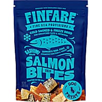 Finfare Freeze Dried Smoked Salmon Skin Bite, Crafted in USA Dog Treats