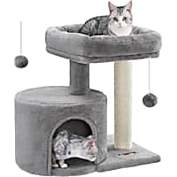 SONGMICS HOME Cat Tree Tower with Sisal Scratching Post, Padded Perch for Kittens & Small Spaces