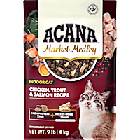 ACANA Market Medley Indoor Cat Chicken, Trout & Salmon with Freeze-Dried Morsels Chicken & Cranberry Cat Food