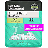 Pet Life Unlimited X-Large Smart Print Dog Pads, 26" X 30", Count of 25