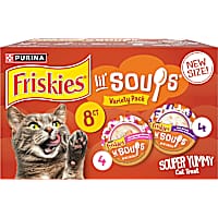 Purina Friskies With Sockeye Salmon With Shrimp Lil' Soups Grain Free Wet Cat Food Complement Variety Pack