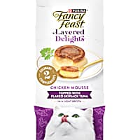 Purina Fancy Feast Layered Delights Chicken Mousse Topped With Flaked Skipjack Tuna Gourmet Cat Treats