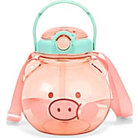 Petco Pig-Shaped Water Bottle with Straw and Carry Strap