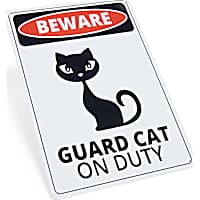 Petco Novelty Beware Guard Cat Metal Decorative Wall Sign