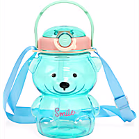 Petco Bear-Shaped Water Bottle with Straw and Carry Strap