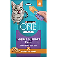 Purina ONE Plus Immune Support Purees with Real Chicken Puree Cat Treats