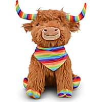 Multipet International Lamb Chop Jumbo Highland Cow Rainbow Dog Toy