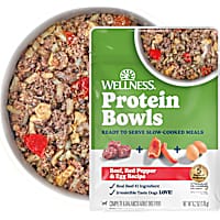 Wellness Protein Bowls, Adult Fresh Alternative Wholesome Grains, Beef, Red Pepper & Egg Recipe Dog Food