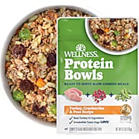 Wellness Protein Bowls, Adult Fresh Alternative Wholesome Grains Turkey, Cranberries & Peas Dog Food