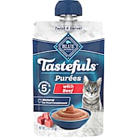 Blue Buffalo Tastefuls Purees Natural Complement with Just 5 Ingredients, Beef Adult Cat Food