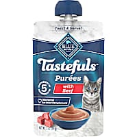 Blue Buffalo Tastefuls Purees Natural Complement with Just 5 Ingredients, Beef Adult Cat Food