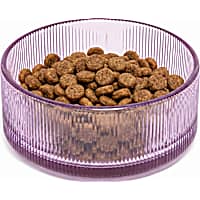 Petco Purple Ribbed Glass Dog Bowl