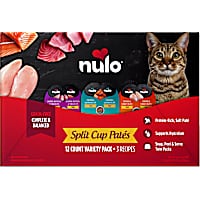 Nulo Split Cup Pate with Chicken, Salmon & Tuna for Cats Variety Pack