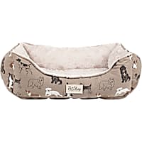 PetShop by Fringe Studio Pencil Dogs Warm Taupe Medium Rectangular Cuddler Pet Bed