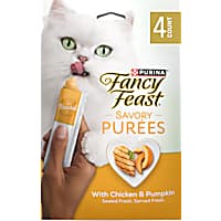 Purina Fancy Feast Savory Purees with Chicken & Pumpkin Lickable Cat Treats