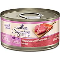 Wellness CORE Grain Free Skipjack Tuna & Wild Salmon Signature Selects Flaked Kitten Wet Cat Food