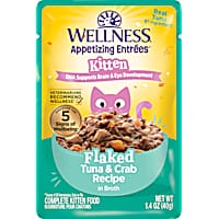 Wellness Appetizing Entrees Protein-Rich, Grain Free Tuna & Crab Recipe Kitten Flaked Wet Food