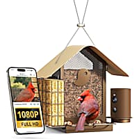 Birdfy Metal V Bird Feeder with Camera, Durable Suet Feeder Dual Camera AI by Subscription